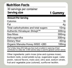 The Sanctuary Vitality Boost: Shilajit 3-in-1 Gummies
