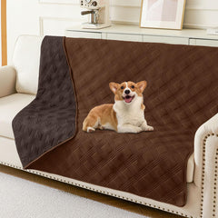 hyha Waterproof Dog Blanket Reversible Dog Bed Cover Pet Blanket Soft Sofa Couch Cover for Dogs Washable Pet Couch Cover for Sofa Dogs Cats Furniture Protector(68"x82" Brown/Chocolate)