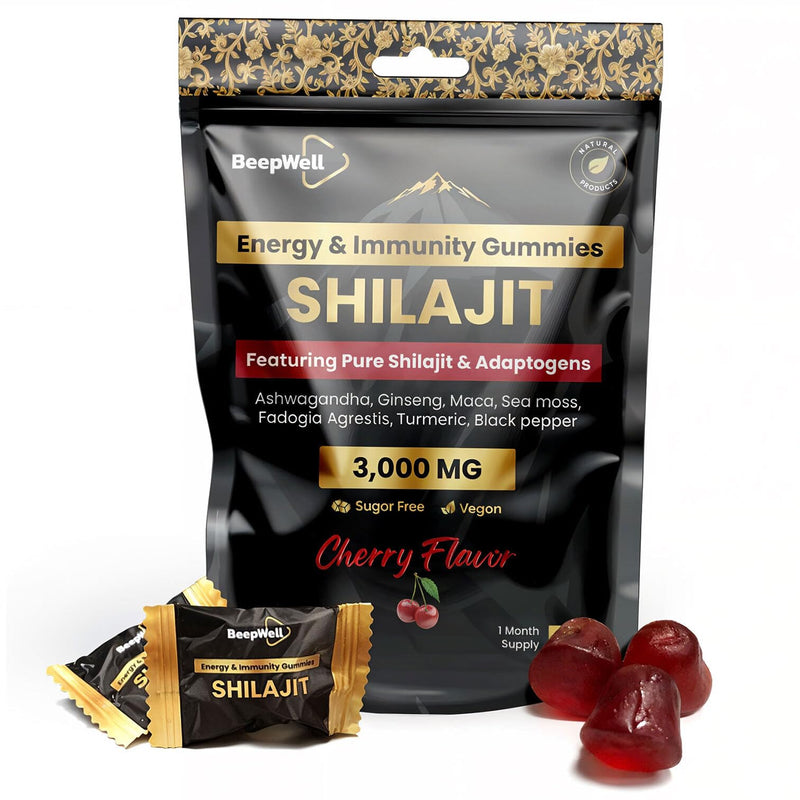 BeepWell High-Potency Shilajit Gummies (3,000mg) – Cherry Flavor